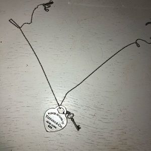 Rare Tiffany Key and Silver Heart Charm Pendant